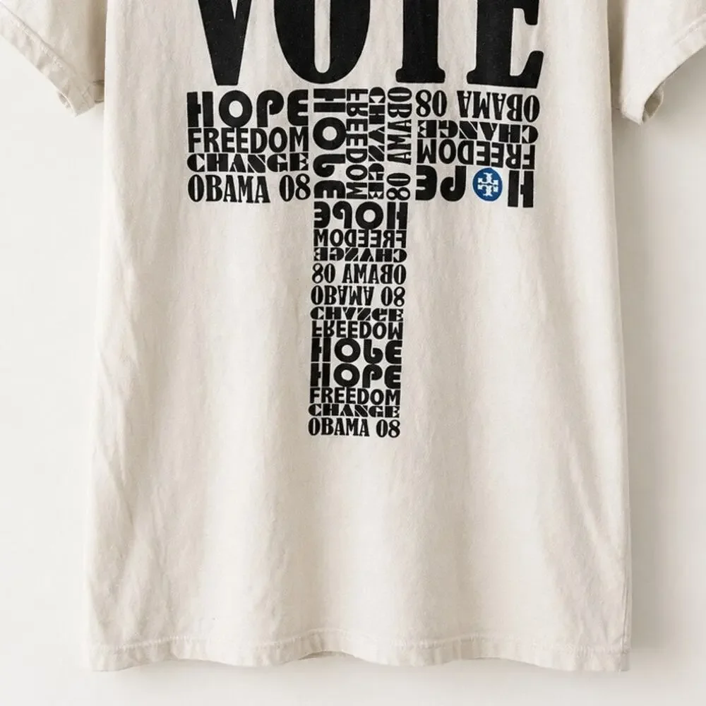 Tory Burch Runway for Change Obama 2008 “VOTE” Graphic Tee – Rare Collectible